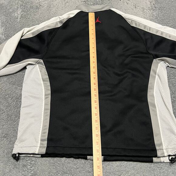 Vintage Jordan Sweatshirt Mens Large Full Zip Track Jacket Black Grey - Picture 8 of 8